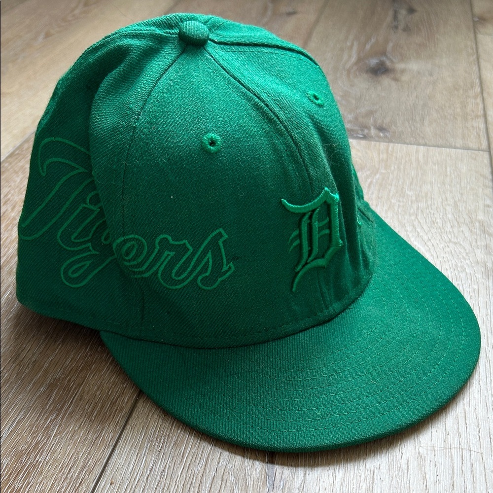 Detroit Tigers New Era 59Fifty Snapback Hat Cap G-Money Green 7 3/8